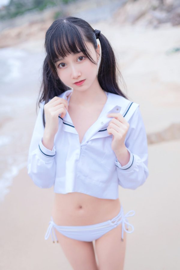 No.024-海边白色比基尼电子版 [30P]-慕色阁