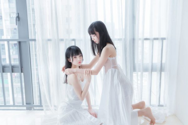 No.095-朝(白裙×白裙) – 桜桃喵&木绵绵OwO [58P]-慕色阁
