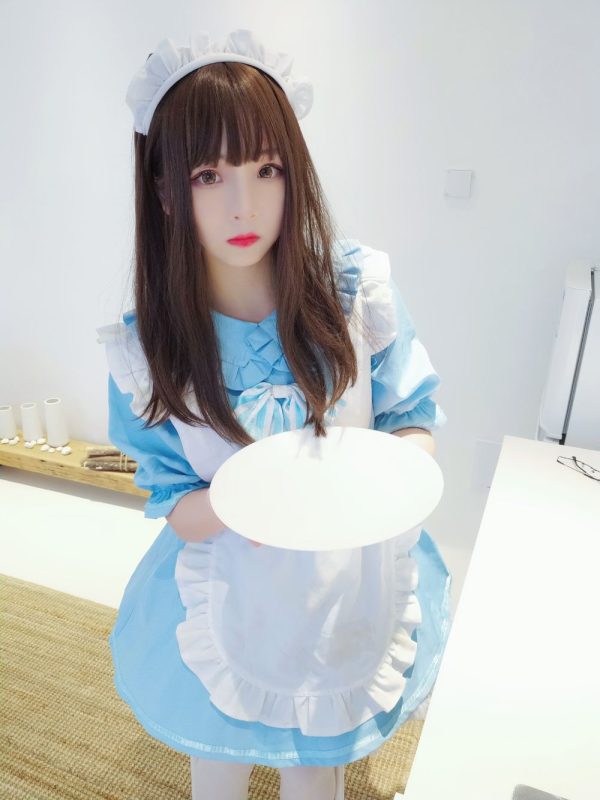 No.042-蓝白女仆 [19P]-慕色阁