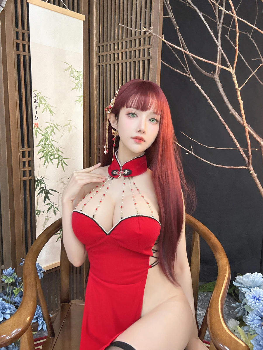 图片[2]-No.130 – 新年红旗袍 大红 [30P]